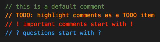 Better Comments for VScode