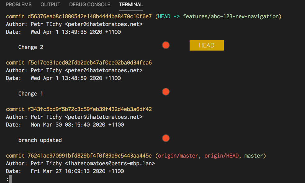 git log tree